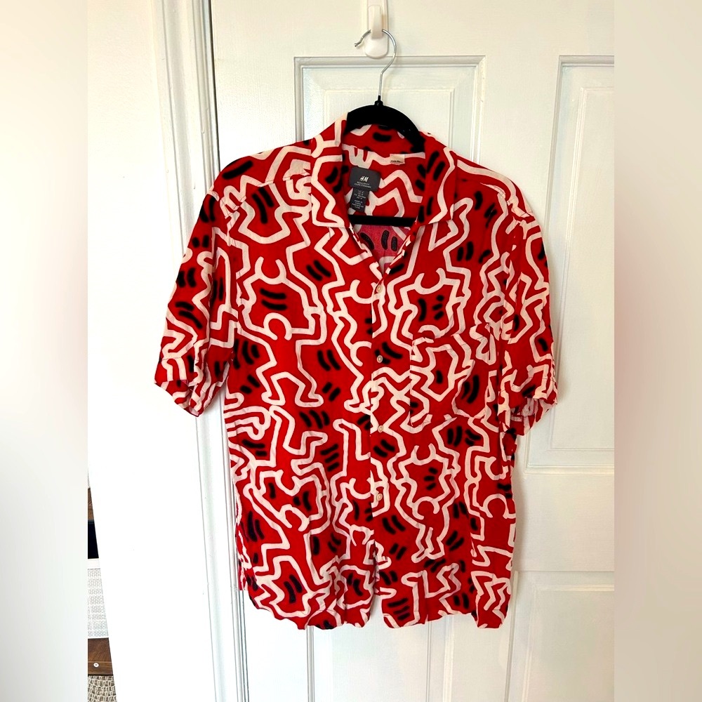 H&M Red Patterned Men's Shirt